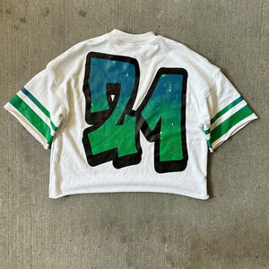 Venta al por mayor personalizada 100% algodón camiseta transpirable de punto de gran tamaño suelta ajuste sólido patrón Puff impreso camiseta para hombres - Product Image 2