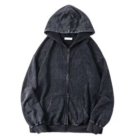 Sudadera con capucha de lavado ácido para hombre de último estilo directo de fábrica 100% algodón ropa informal Etiqueta Privada MOQ bajo para la temporada de otoño - Product Image 5