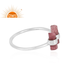 Vente chaude 925 Sterling Silver Natural Pink Tourmaline Gemstone Ring Custom Design Jewelry Manufacturer - Product Image 2