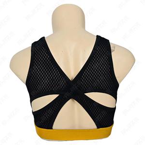 Leggings de sport pour femmes, taille mi-haute, sexy, pour la salle de sport, le yoga, motif uni, couleur contrastée, panneau en maille, soutien-gorge de sport, extensible dans les quatre sens - Product Image 4