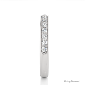 0,35 CTW corte redondo laboratorio crecido diamante media eternidad conjunto boda banda oro blanco aniversario regalo anillos CVD tipo de producto - Product Image 3