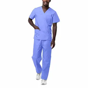 Medical Scrub For Men High Quality Hospital Uniforms Nurse Top Quality Best Selling Men Scrub Uniform OEM Customized Logo By