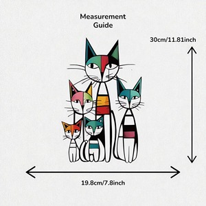 Décoration murale mignonne et colorée avec chat et chaton pour la chambre à coucher, le salon, la salle de jeux, la chambre d'enfant et la crèche, en provenance d'Inde - Product Image 3