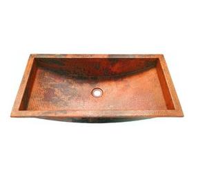 Lavabo de Baño de Cobre de Alta Calidad, Hecho a Mano, para Baños Comerciales y Cocinas, Acabado en Cobre Oscuro - Product Image 6
