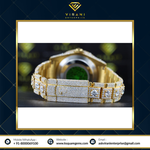 Meilleure Qualité Glacé VVS Clarté Moissanite Diamant Clouté Montre Analogique Acier Inoxydable À La Mode Business Style Concurrentiel - Product Image 4