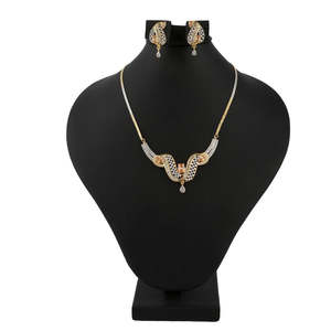 American Diamond <b>Locket</b> Set - Silver & Golden - Product Image 1