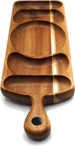 La mejor venta de aperitivos divididos, plato seccional para servir de madera para aperitivos, frutas, galletas, dulces, nueces, postres a bajo costo - Product Image 3