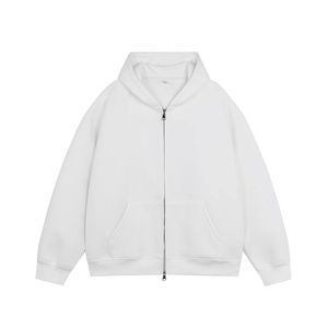 Sudadera con Capucha para Hombre, de Algodón Grueso, Estilo Francés, con Doble Cremallera, Personalizable, Corte Recto, al por Mayor - Product Image 1