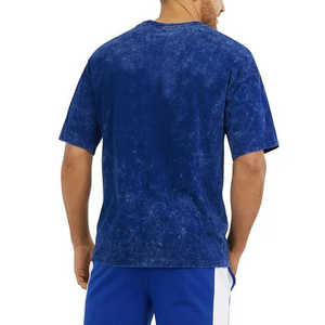 T-shirt lourd délavé pour hommes T-shirt de haute qualité délavé à la pierre T-shirts délavés à l'acide de coupe Boxy unie personnalisée - Product Image 2