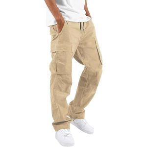 <b>Men</b> Multi Pocket Cargo Pants Spring and Autumn New <b>Men's</b> <b>Overalls</b> Cargo Pant European and American - Product Image 1