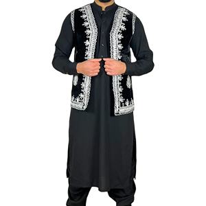 2025 Low Price Afghani Dresses Factory Direct Supplier Afghan Shalwar Kameez Dress <b>Thobe</b> Punjabi Cultural <b>Men</b> Balochi Dress - Product Image 1