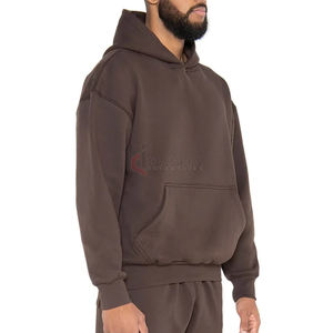 Sweat à capuche oversize lourd et de haute qualité unisexe avec logo personnalisé Maillot numérique d'hiver en coton polaire sans cordon pour homme - Product Image 1