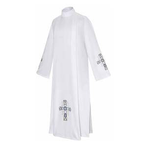 Bata de Iglesia formal transpirable de diseño personalizado bordado para predicar pastores forro cómodo - Product Image 3