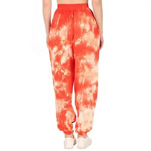 Orange-Couleur Sublimation-Imprimé Tie-Dye Femmes Respirant Mode Coton-Cordon Pantalon De Survêtement Track Gym Baggy Polaire Pantalon - Product Image 2