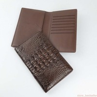 Portefeuille court en cuir véritable de luxe imperméable pour homme, motif alligator, étui pour passeport fabriqué au Vietnam