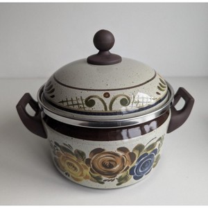 Casserole Vintage en Métal Céramique Asta et Plat de Service en Céramique Design Floral, Allemagne - Product Image 5