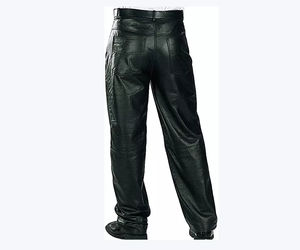 Pantalon en cuir véritable pour homme, de haute qualité, taille mi-haute, coupe décontractée, confortable, durable, respirant et coupe-vent - Product Image 6