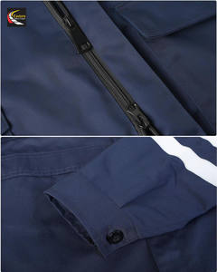 Haute qualité unisexe à manches longues imperméable coton Action dos combinaison fermeture éclair poches mécanicien uniforme réfléchissant vêtements de sécurité - Product Image 6