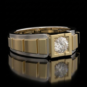 Anillo de Compromiso y Matrimonio LILABA ENTERPRISE para Hombre, Oro Amarillo de 18K, Diamante de Laboratorio con Corte Brillante, Claridad F VVS2, Certificado IGI - Product Image 2