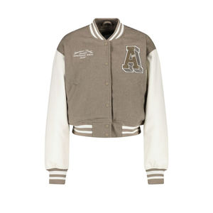 Vestes de baseball personnalisées de haute qualité pour femmes Vestes Letterman pour Offre Spéciale avec manches en cuir véritable pour femmes - Product Image 5