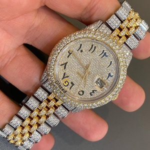 Brillante redondo brillante corte VVS claridad Moissanite diamante Iced Out Hip Hop muñeca Moissanite reloj para hombres - Product Image 1