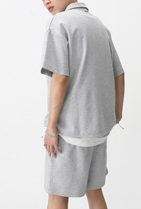 Ensemble tendance été pour hommes personnalisés T-shirt et short décontractés en coton respirant Survêtement court 2 pièces - Product Image 2