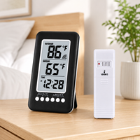 Kabelloser Innen- und Außenthermometer Digitaler Temperaturmonitor Uhr mit Fernsensor 100M Max Min Speicher