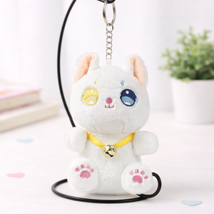 Llavero de Peluche de Gatito Blanco con Campana, Relleno de Algodón PP, Juguete Adorable para Edades de 5 a 7 Años - Product Image 3