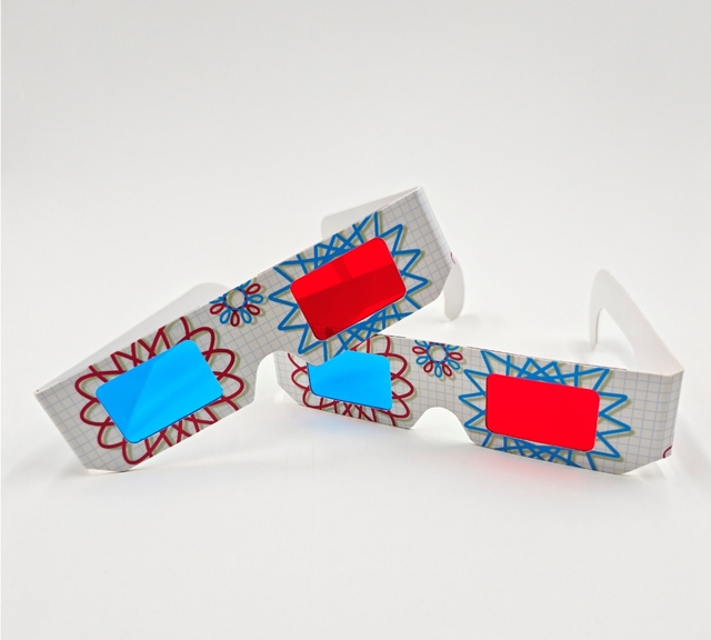 Universal Paper Anaglyph 3D Glasses Paper 3D Glasses View Anaglyph Red/Blue 3D Glass for Movie Video