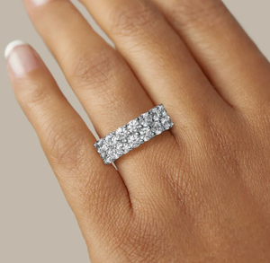 Anillo DE BODA semieterno de corte redondo, anillos de regalo de moissanita para fiestas y aniversarios, exportación directa desde la India - Product Image 4