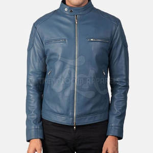 Veste en cuir de vache pour homme, vente chaude, logo sur le devant, séchage rapide, écologique, légère, coupe-vent - Product Image 3