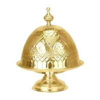 Bol de service jetable en métal et bois pour dattes, finition brillante, moderne, écologique, durable, pour présentation de friandises sur table, idéal pour le Ramadan