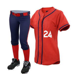 Uniforme de Softbol para Mujer, Estilo Moderno, Tela de Poliéster Suave y Transpirable, Conjunto Elegante para Partidos de Equipo, Alto Rendimiento - Product Image 1