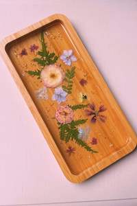 BALL SQUARE WOOD EPOXY RESIN <b>TRAY</b> Fabulous <b>Decorative</b> Design for Serving Food in Kitchen Restaurants Home Use - Product Image 2