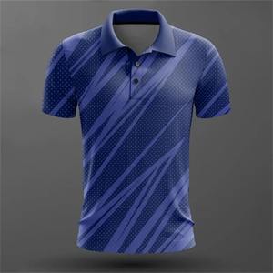 Polo informal de poliéster con cremallera, jersey de manga corta, camiseta de golf de punto con estampado, talla XL - Product Image 5
