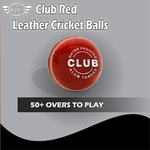Pack de 6 balles de cricket en cuir rouge Club, poids 156-160 g, meilleure qualité, norme internationale, tannées, durables, KC ENTERPRISES - Product Image 4