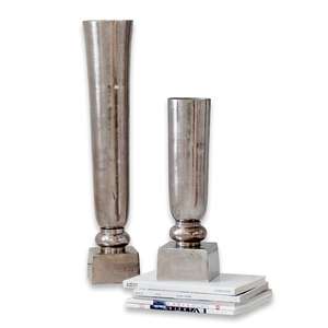 Florero de Metal para Decoraciones de Eventos de Boda Centro de Mesa Soporte de Flores Jarrón de Trompeta de Metal Chapado en Plata - Product Image 1