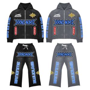 Nouvel arrivage Vêtements d'hiver Jogging Survêtement pour hommes 2 pièces Fermeture à glissière Logo personnalisé Ensemble de course décontracté Survêtements Street Wear Survêtements. - Product Image 1