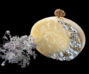 Stylish Women's Resin Clutch with Embroidery Waterproof & <b>Nightlight</b>-Trendy Evening Party Wear Purse - Product Image 4