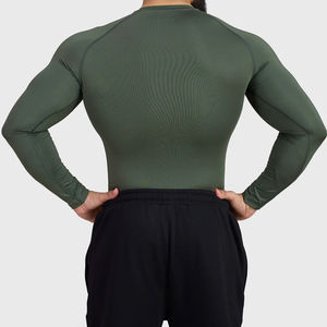 High Quality Gym Bodybuilding Fitness Compression <b>Shirts</b> Breathable Fitness Gym Workout Compression <b>Shirt</b> For <b>Men</b> Custom - Product Image 6