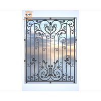 KHP - Biombo Vertical Plegable de Hierro con Diseño Francés, Ventanas Decorativas, Seguras, Resistentes al Viento, Impermeables/Aislantes Acústicos, Personalizables