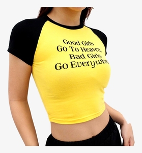 <b>Crop</b> <b>Top</b> T-shirt _ High Quality Wholesale Cheap cropped plain t-shirts - Product Image 5