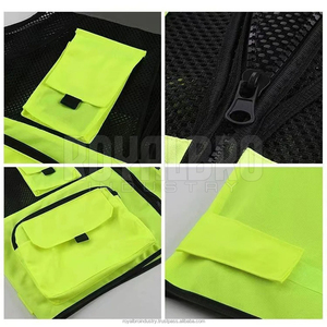 Customized Logo High Visibility Safety Vest Breathable Polyester Night Cycling Work Clothes for Construction Workers - Product Image 4