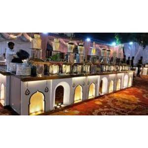 Comptoir de mariage à breloque étoilée Présentoir de buffet élégant en acier inoxydable avec lumières LED pour les fêtes de mariage - Product Image 3