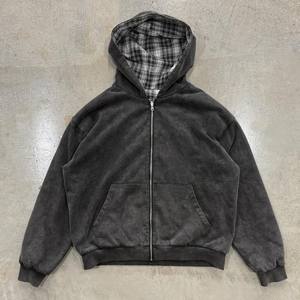 Sudadera con capucha lavada con ácido de calidad superior Serie de ropa de calle Lavado Suéter viejo Sudadera con capucha vintage lavada con piedra - Product Image 3