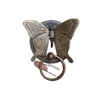 Aldaba de puerta de latón mariposa Vintage fundido sólido Tire de timbre sombra antigua hogar exterior decorativo suministro de puerta delantera - Product Image 1