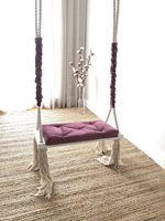 Fauteuil suspendu en macramé bohème 100% fait main, grand hamac suspendu pour intérieur et extérieur, design de balançoire tissé à la main, cordon en coton naturel
