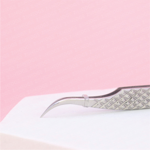 Pince à cils en acier inoxydable à pointe pointue sans fibres de précision Conception incurvée pour les extensions de cils Pince à épiler confortable - Product Image 2