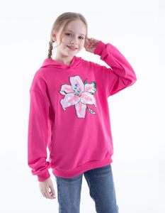 Vente en gros, sweat à capuche personnalisé, ample, lourd, de haute qualité, pull à capuche pour enfants à imprimé floral - Product Image 1