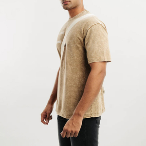 T-shirt personnalisé de haute qualité en coton surdimensionné T-shirt à manches longues et col rond avec logo personnalisé en microfibre pour hommes Vente en gros - Product Image 4